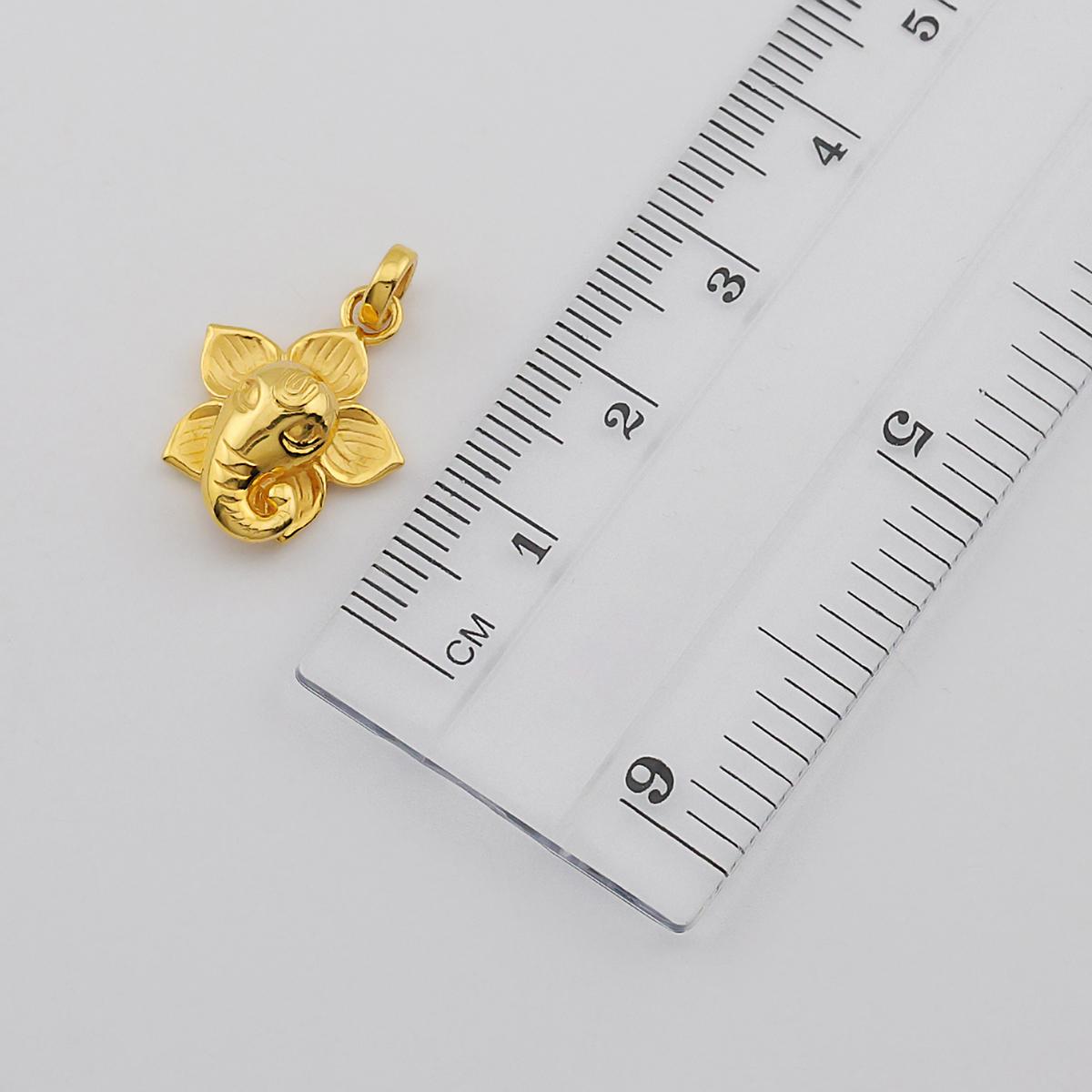 22ct Gold Floral Ganesha Pendant