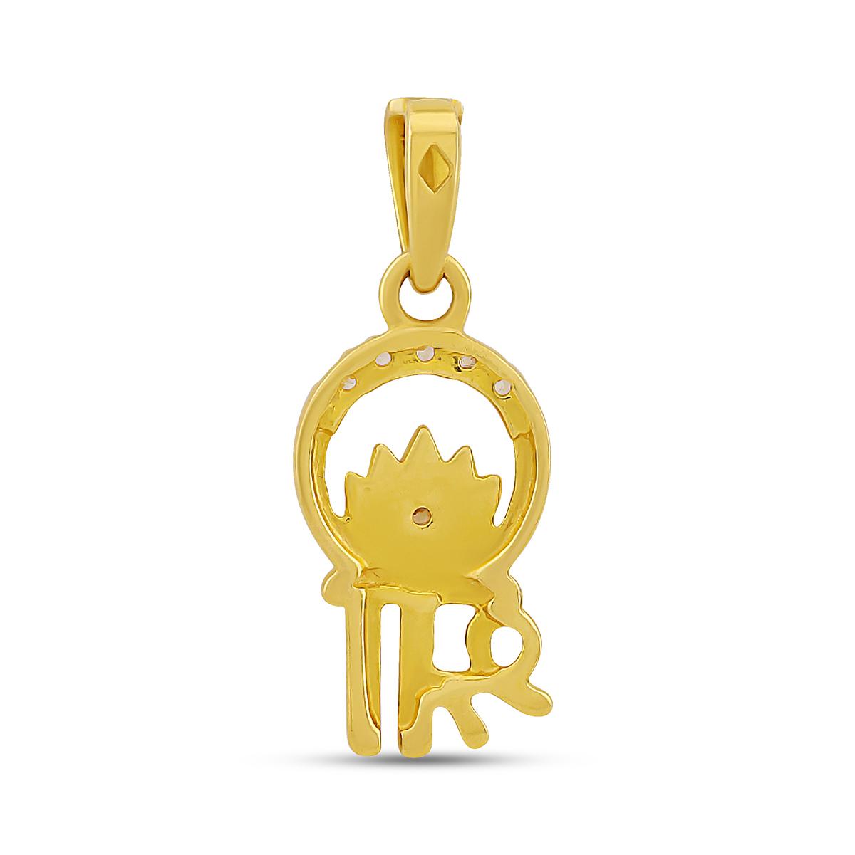 22ct Gold CZ Shree Pendant