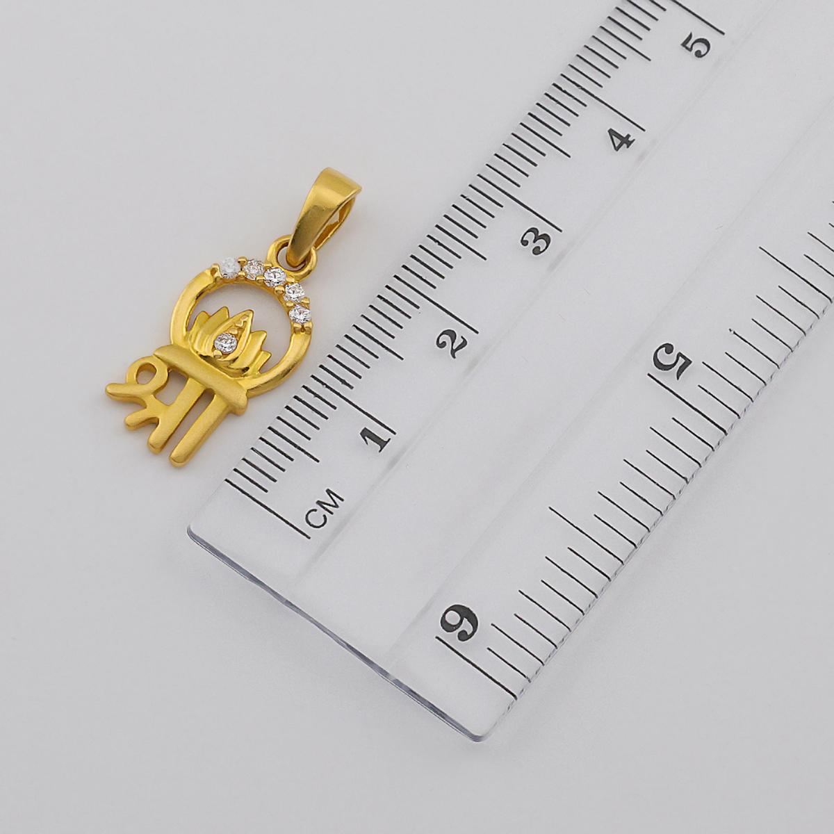 22ct Gold CZ Shree Pendant