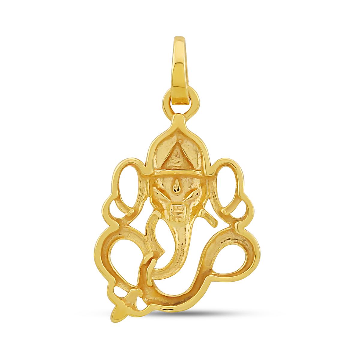 22ct Gold Om Inspired Ganesha Silhouette Pendant