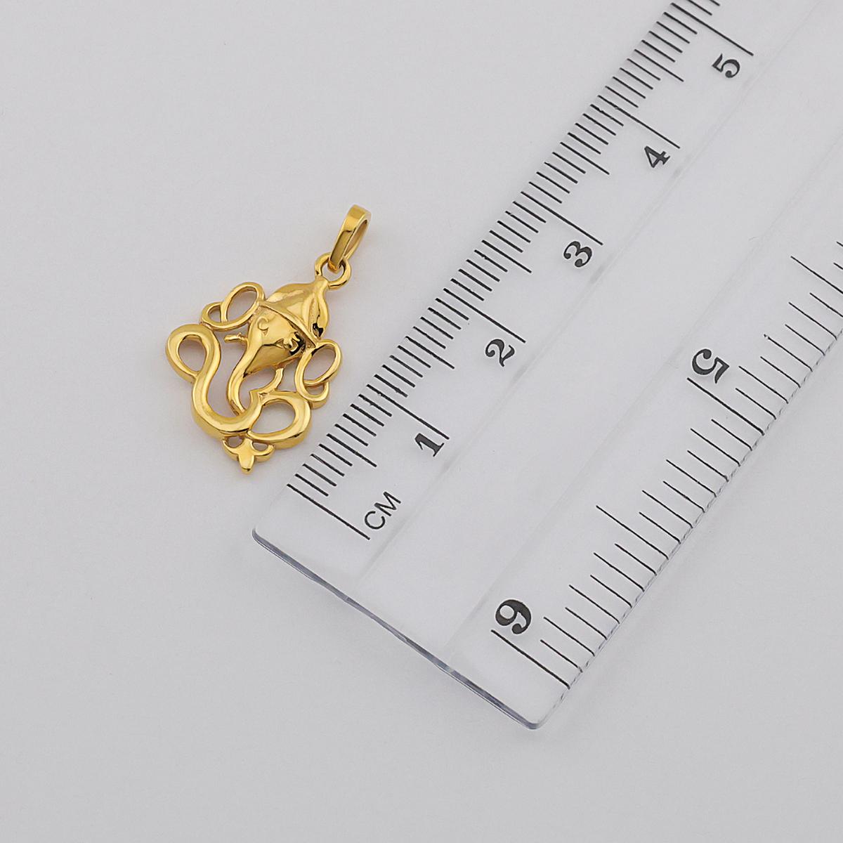 22ct Gold Om Inspired Ganesha Silhouette Pendant