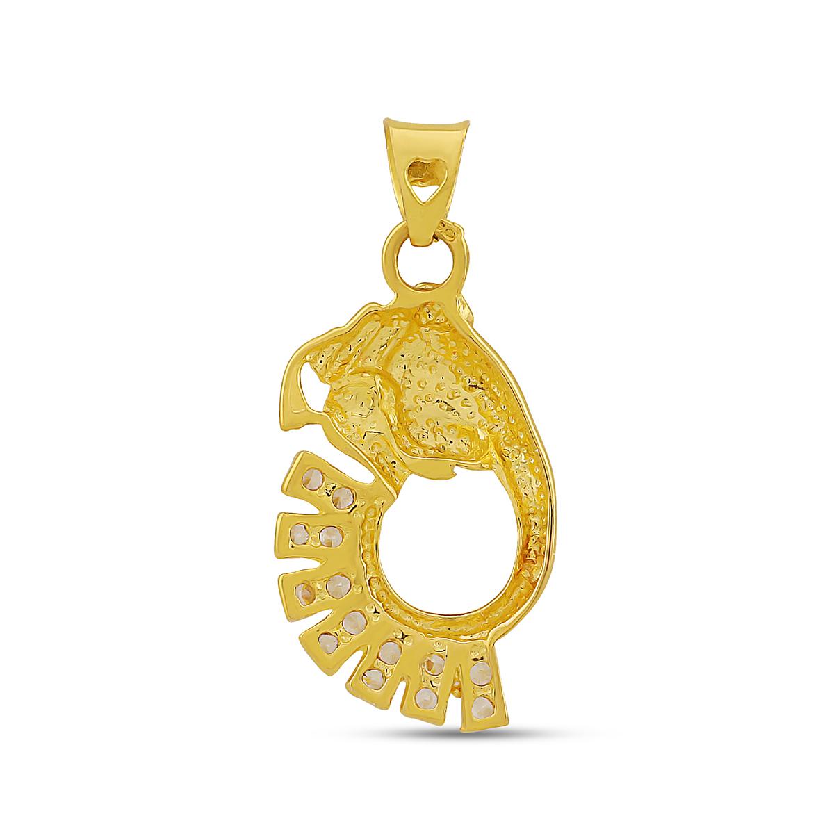 22ct Gold CZ Stone Ganesha Pendant