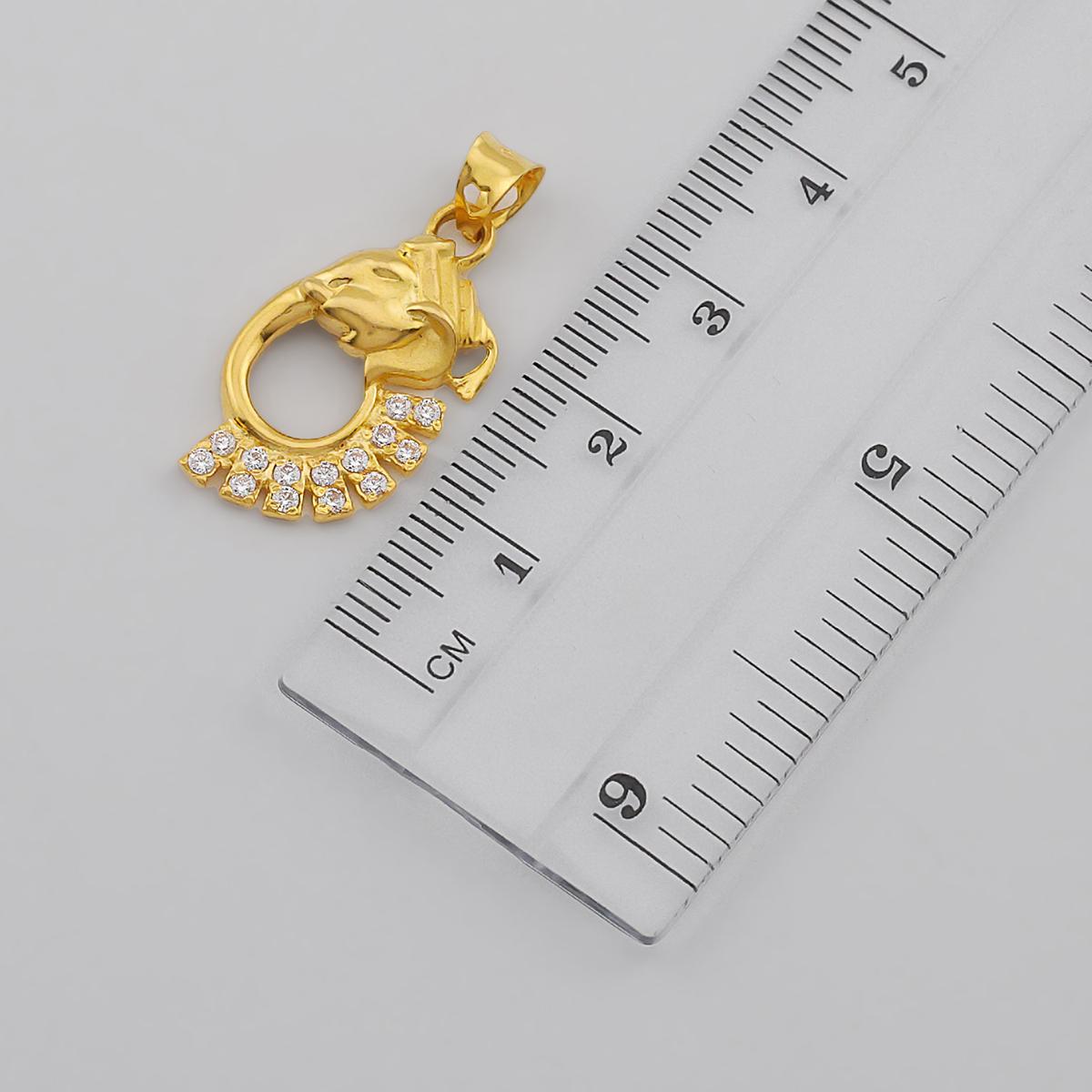 22ct Gold CZ Stone Ganesha Pendant