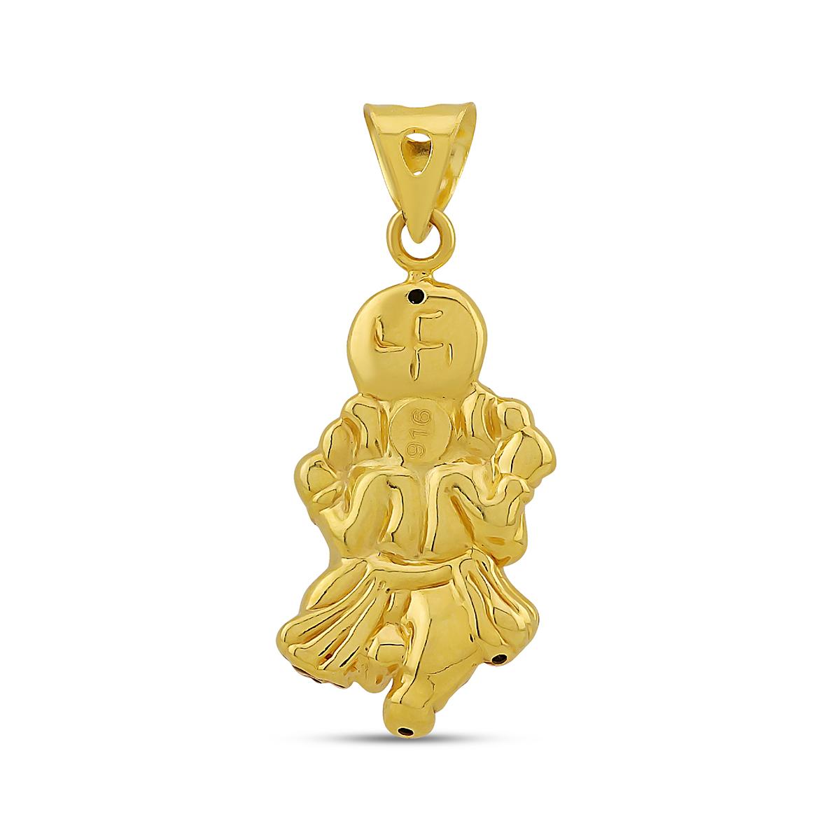 22ct Gold Enamelled Ganesha Pendant
