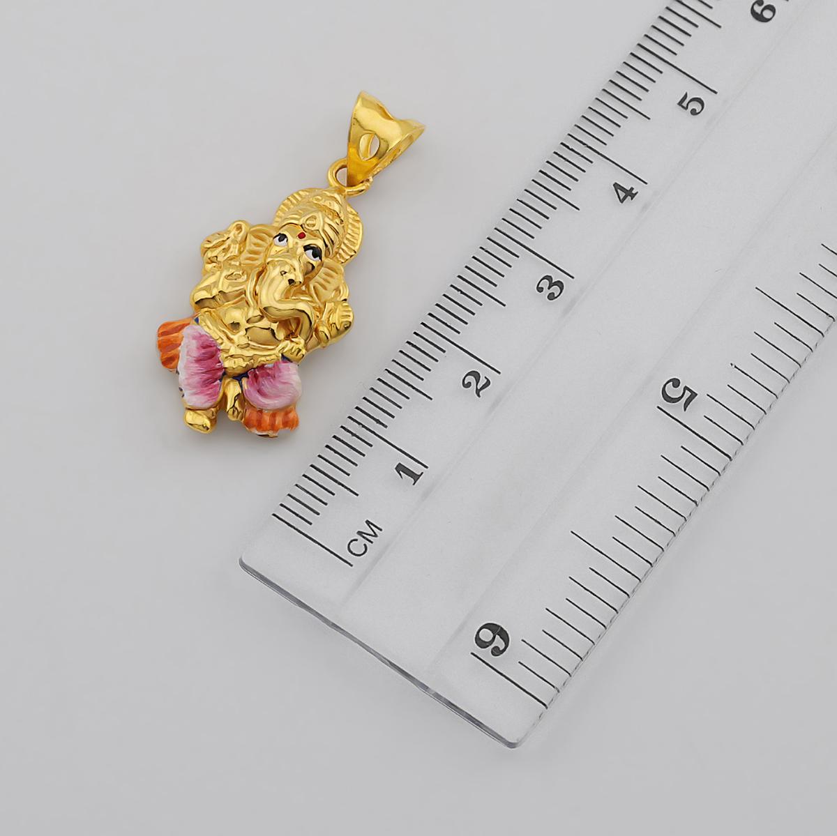 22ct Gold Enamelled Ganesha Pendant