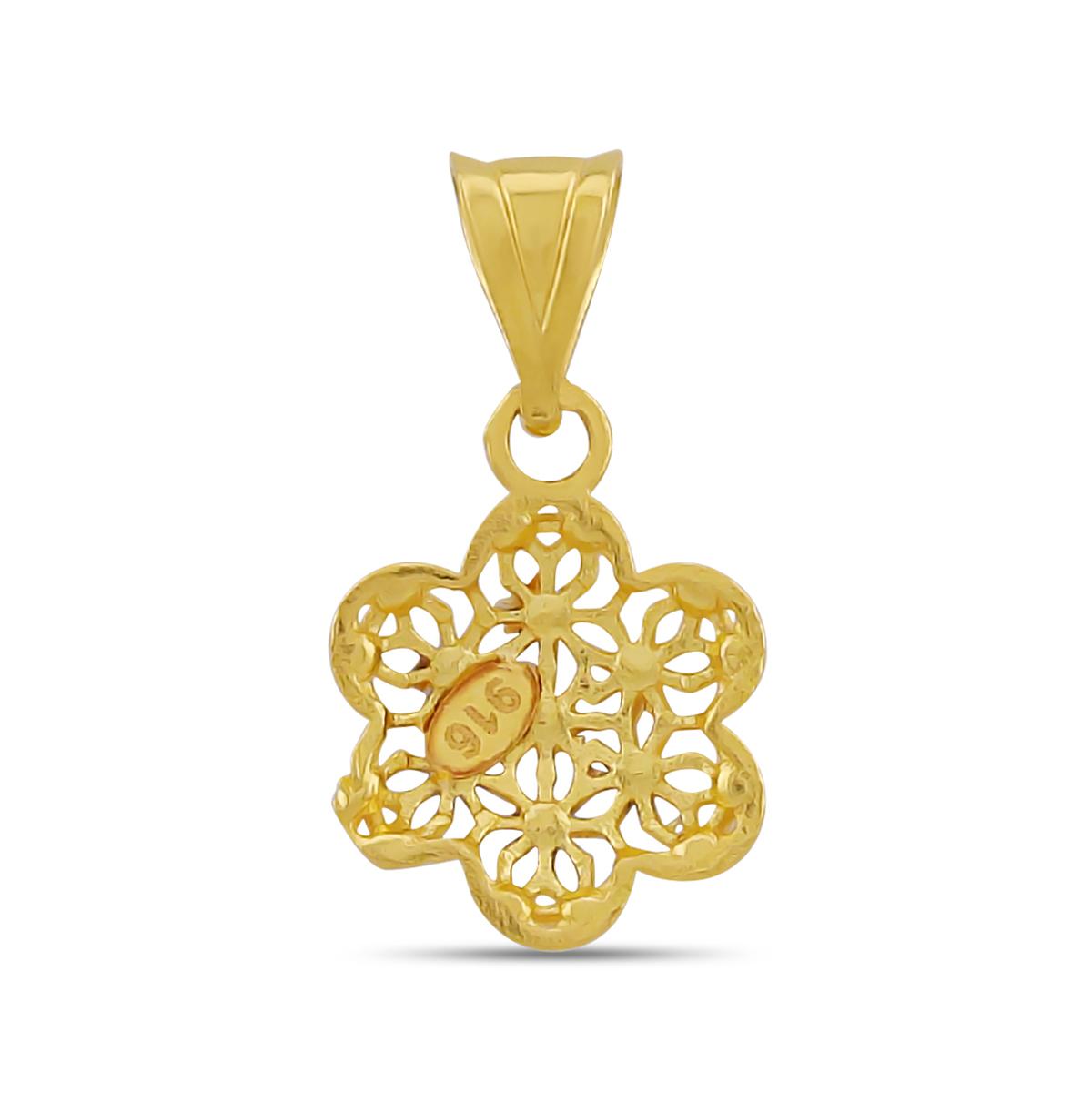 22ct Gold Filigree Rhodium Pendant