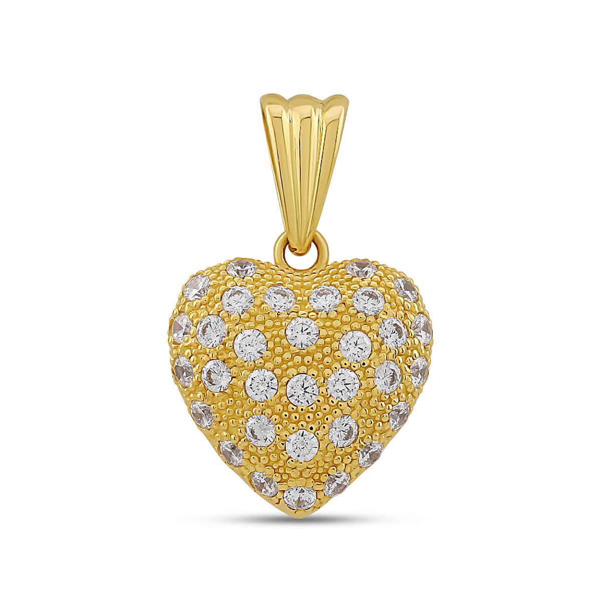 22ct Sparkling Full Heart Pendant Image