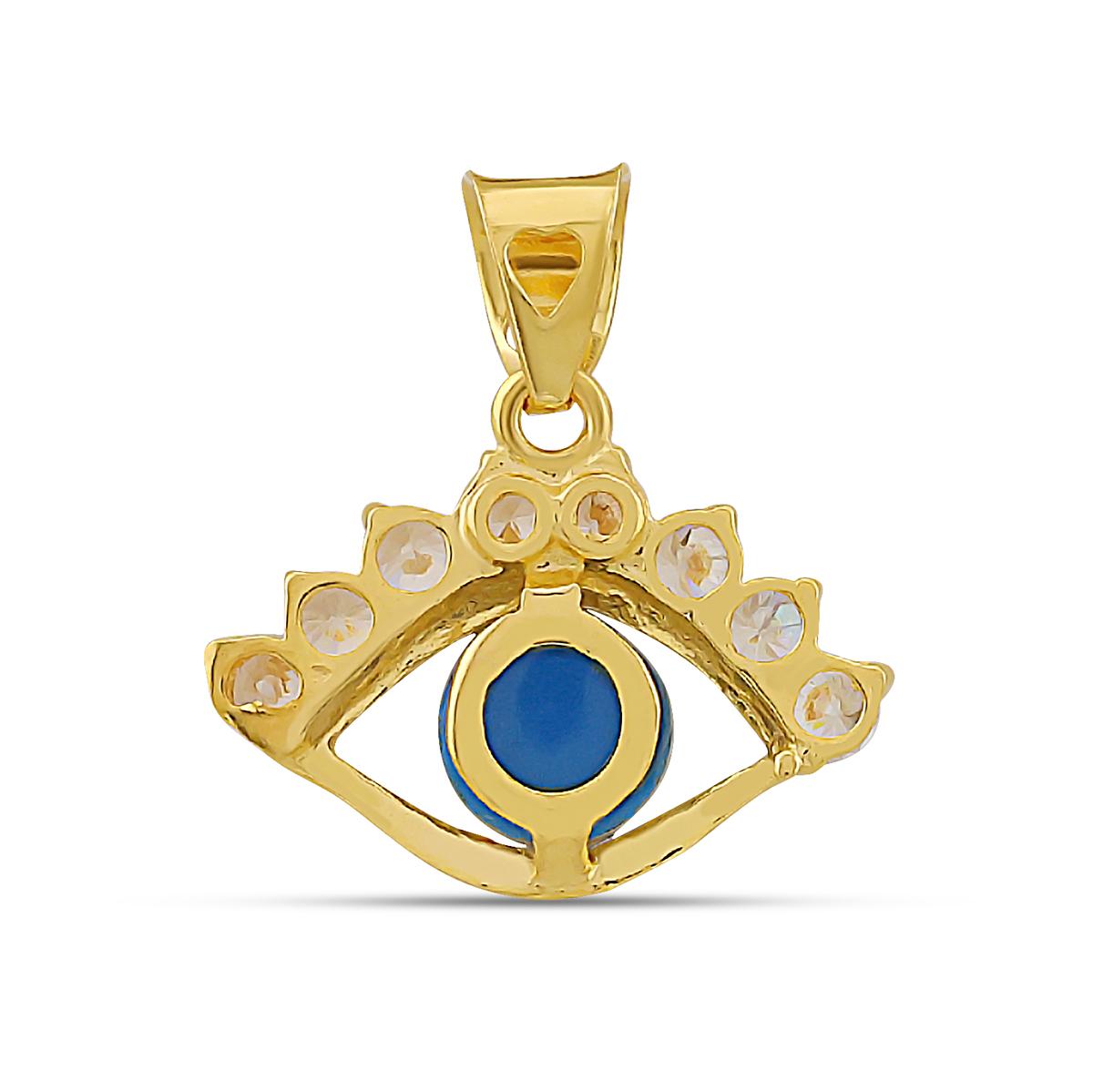 22ct Gold Cz Halo Evil Eye Pendant