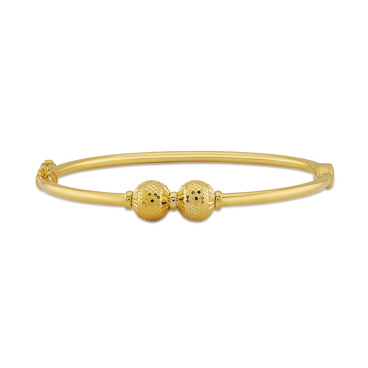 Sparkle Cut Double Ball Single Bangle