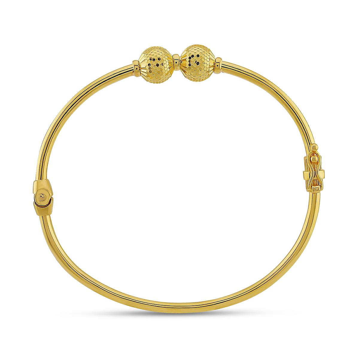 Sparkle Cut Double Ball Single Bangle