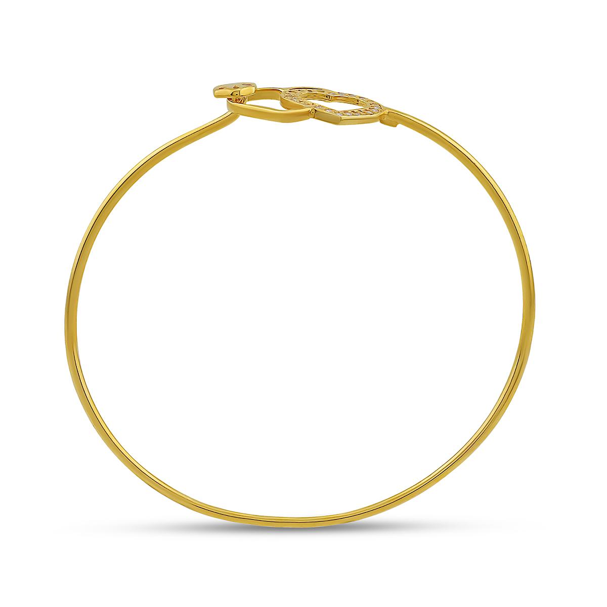 Double Heart Petal Design Single Bangle
