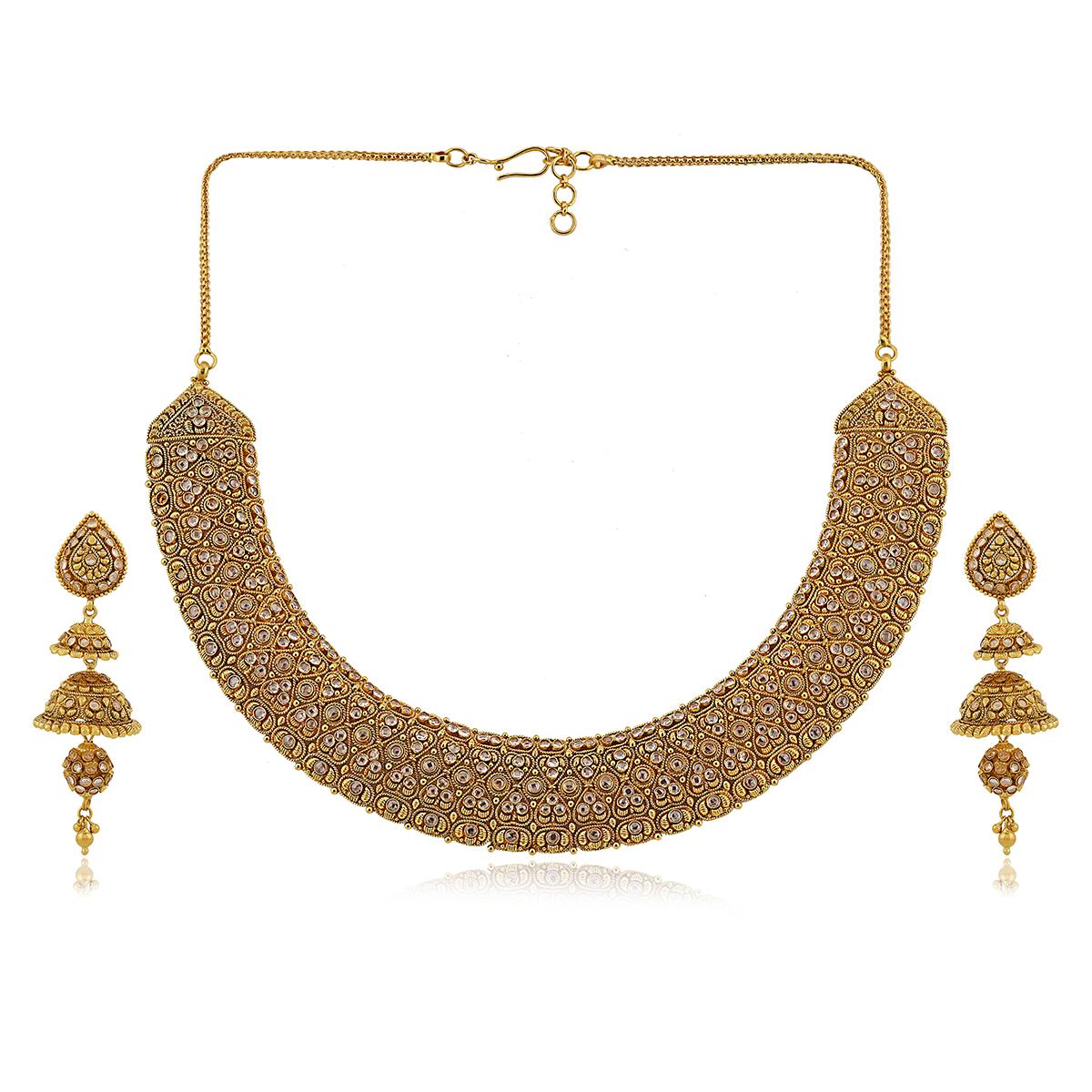 Polki Antique Guluban Necklace Set Image