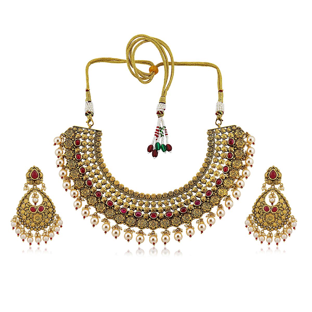 Traditional Antique Guluban Ruby Wedding Set Image