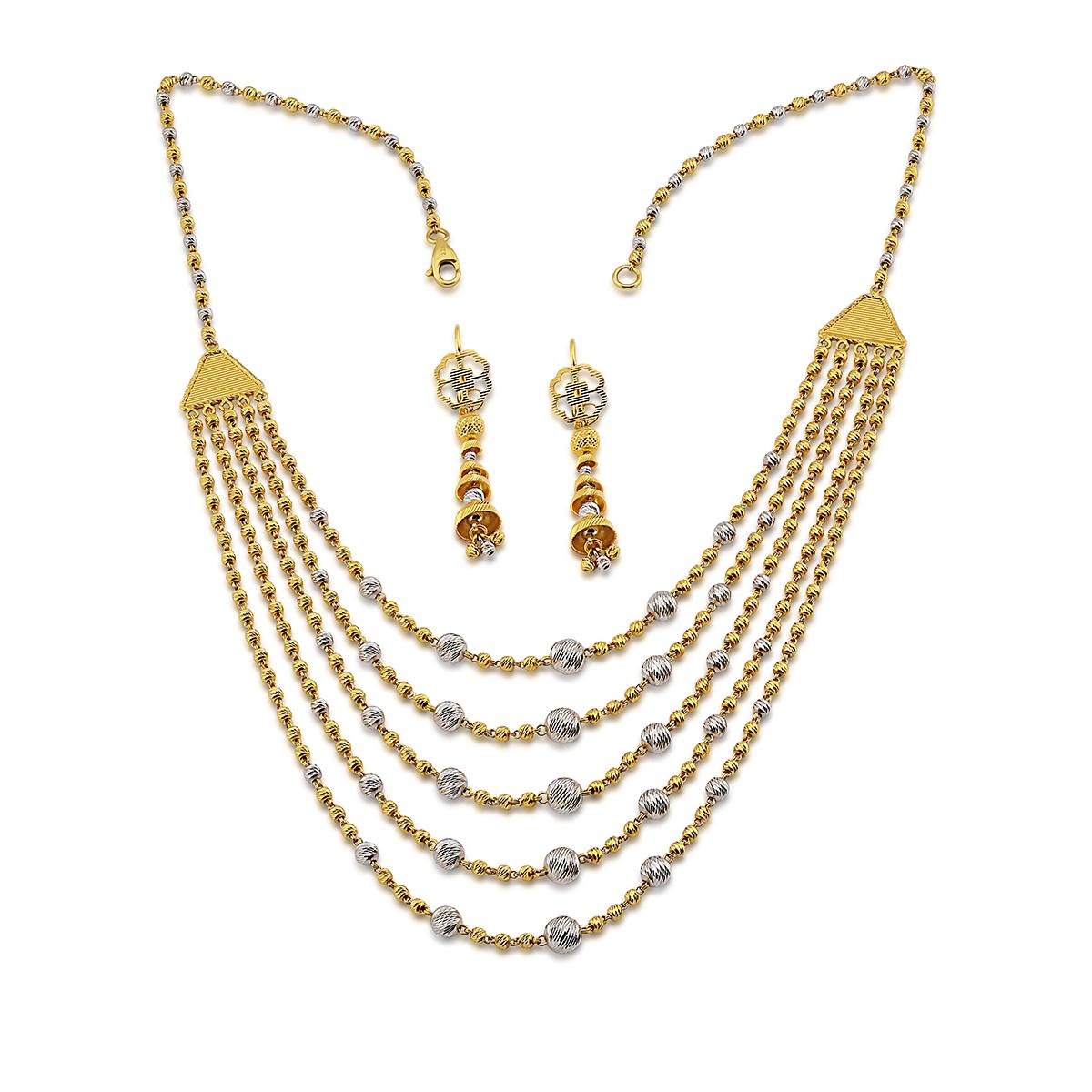 5 Layer Rhodium Necklace Set Image