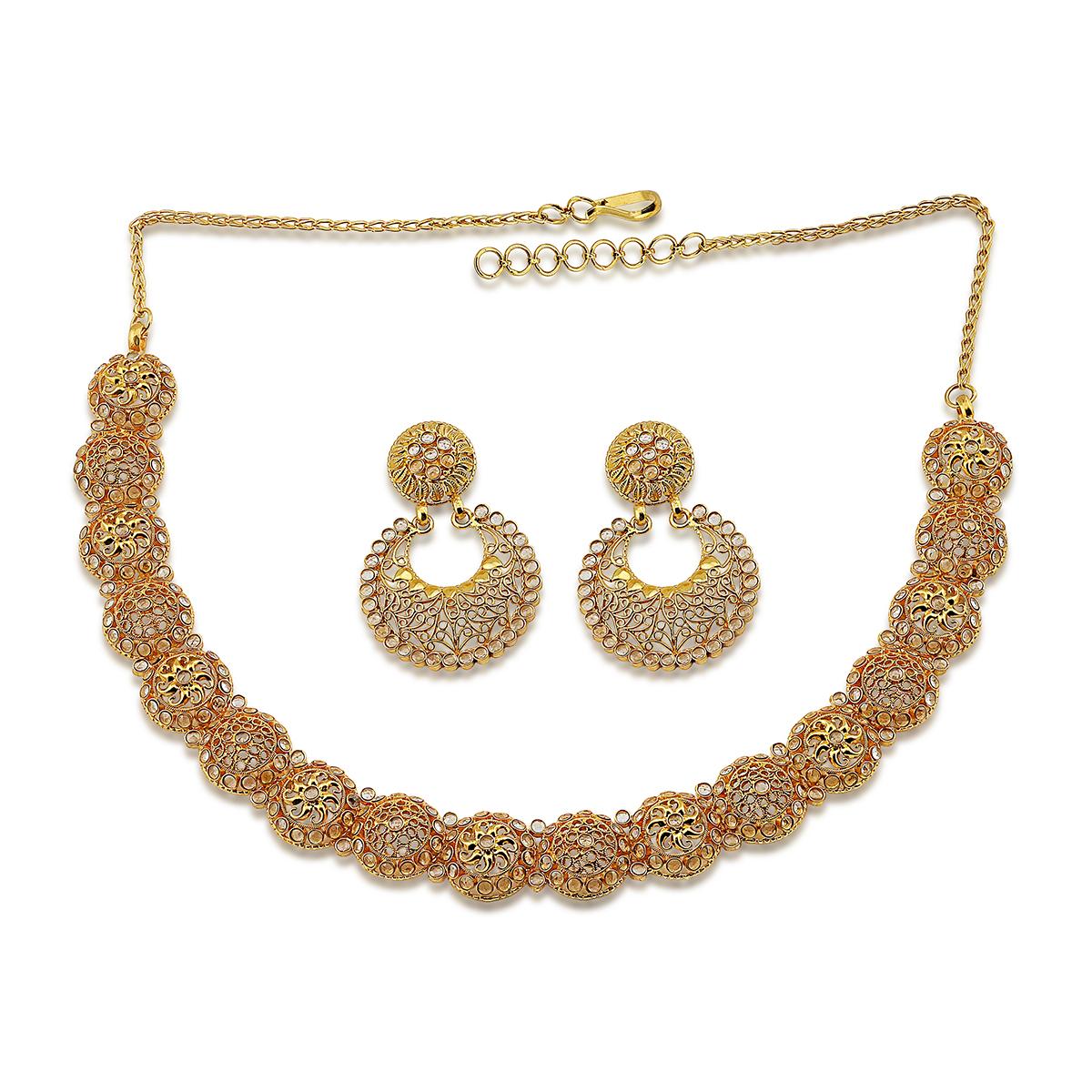 Traditional Spherical Polki Necklace Set Image