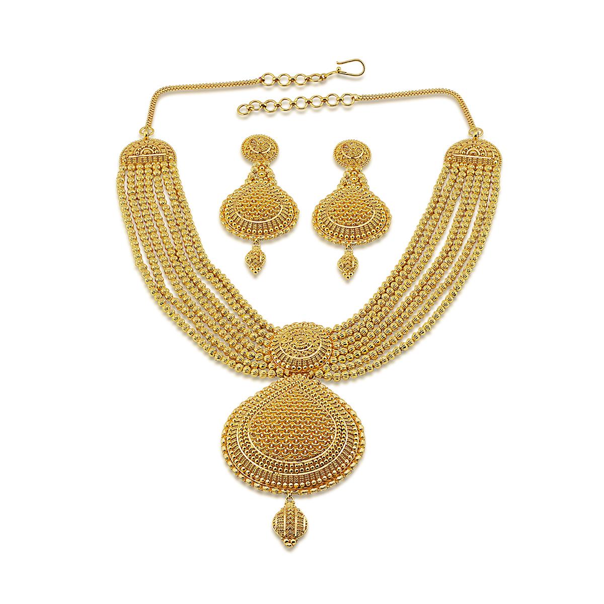 Heavy Draped Pendant Necklace Set Image