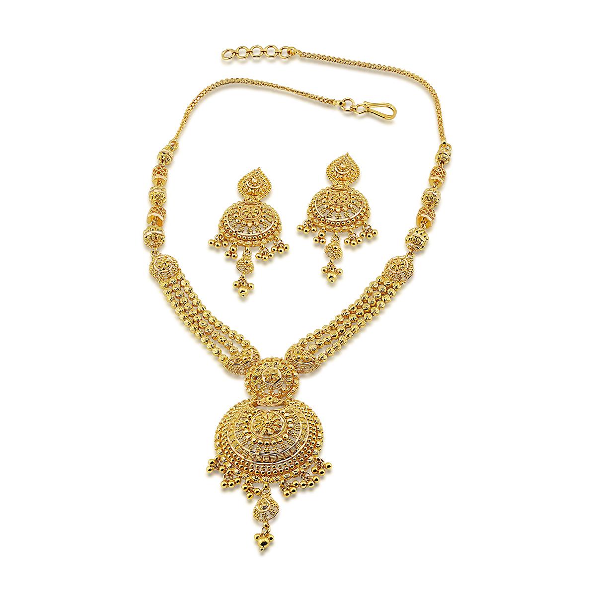 Round Pendant Harr Necklace Set Image