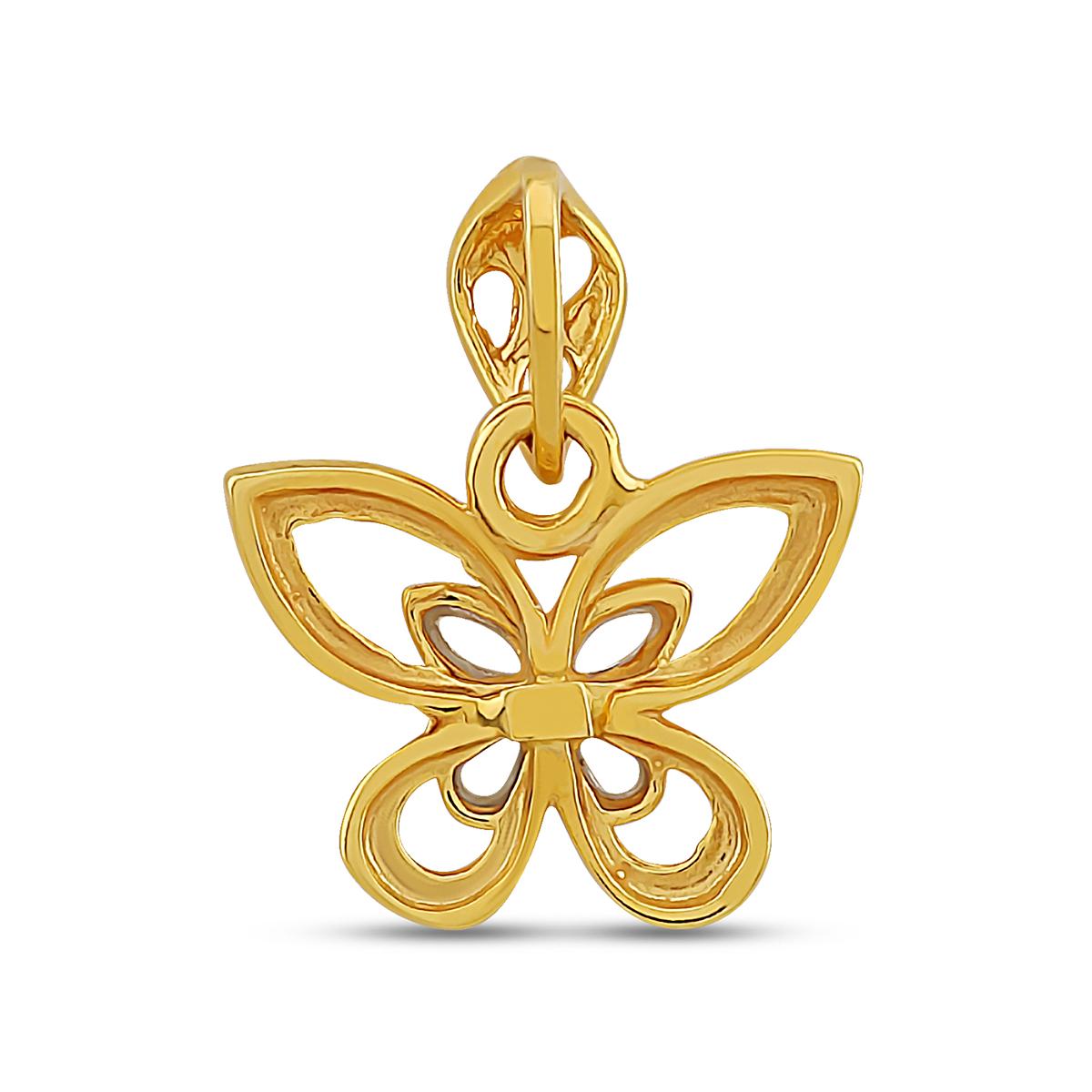 22ct Rhodium Butterfly Pendant