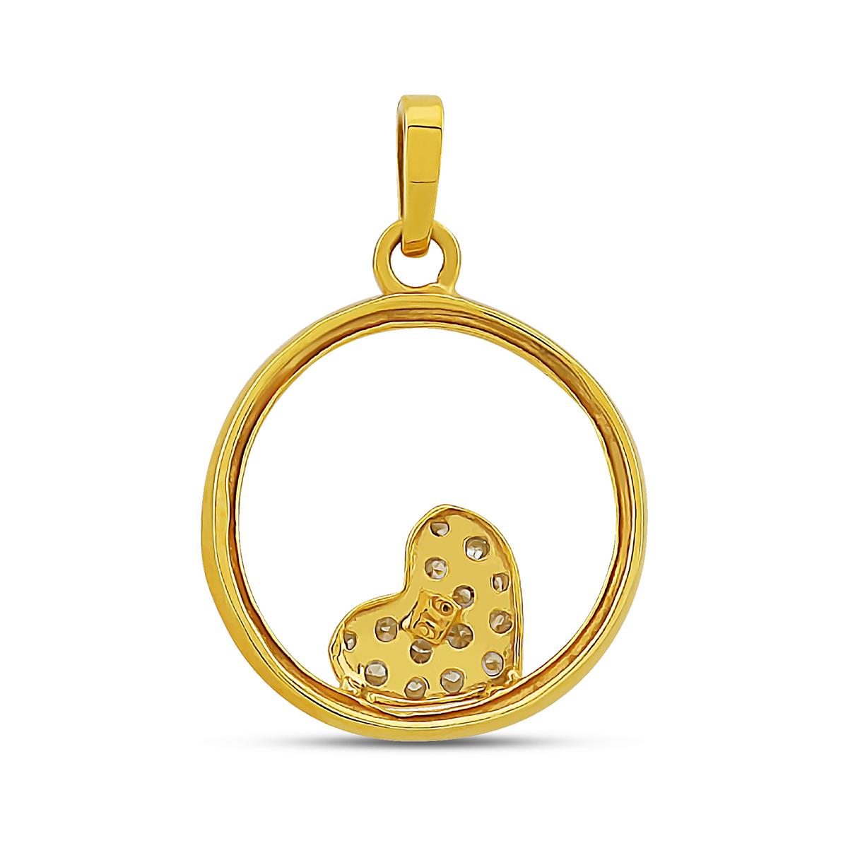 22ct Zircon Heart Pendant