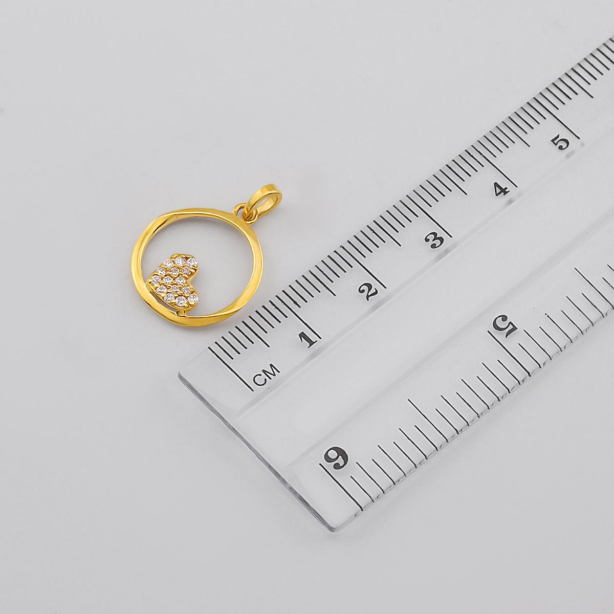 22ct Zircon Heart Pendant