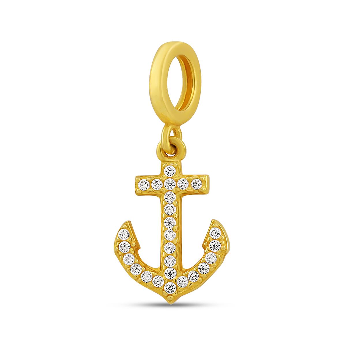 22ct Zircon Anchor Pendant