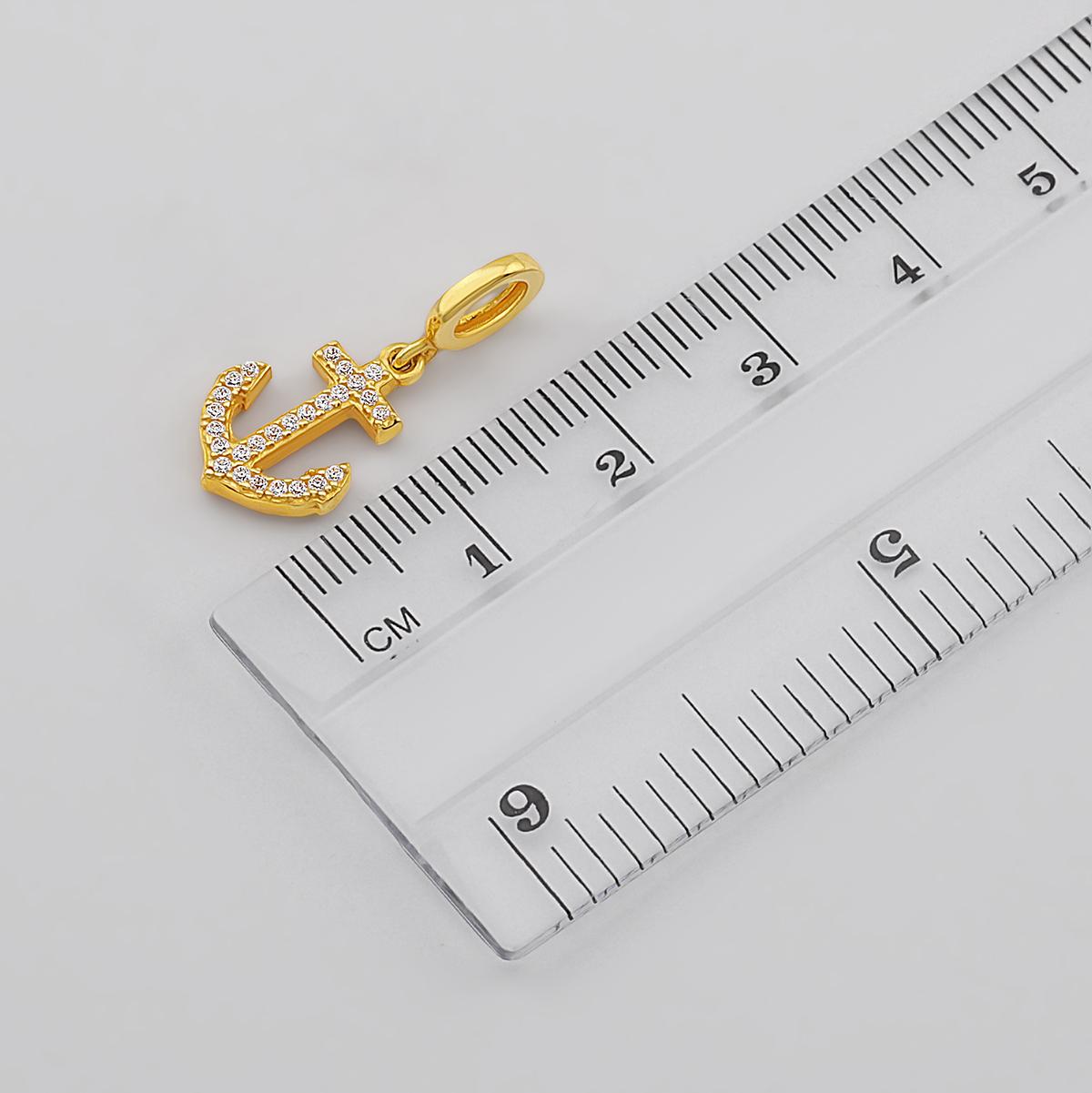 22ct Zircon Anchor Pendant