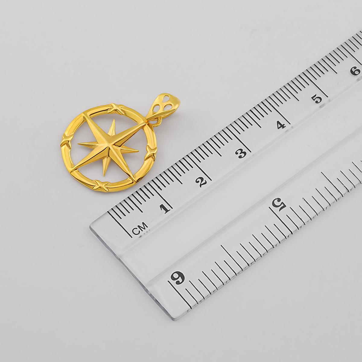22ct Gold Compass Pendant