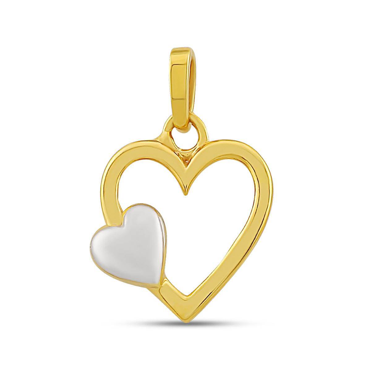 Two Tone Double Heart Pendant Image