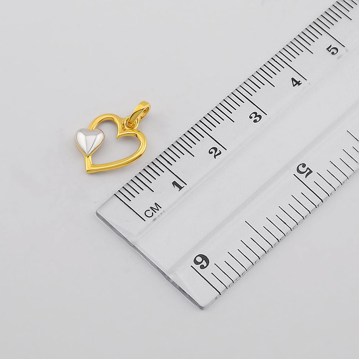 Two Tone Double Heart Pendant