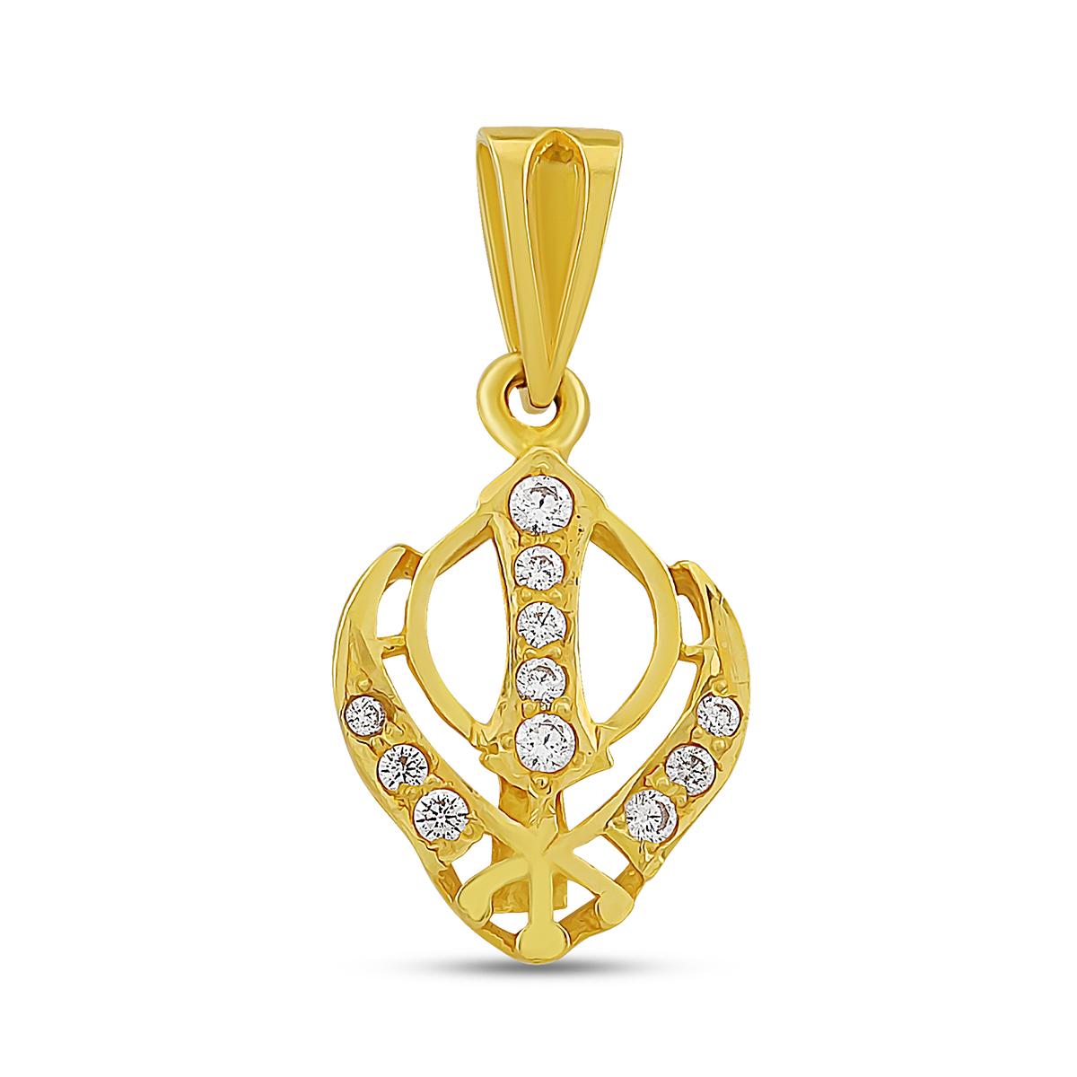 22ct Zircon Khanda Pendant Image