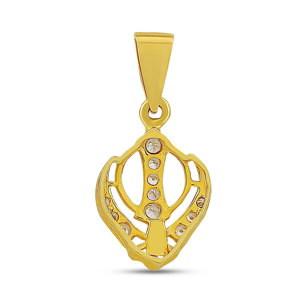 22ct Zircon Khanda Pendant