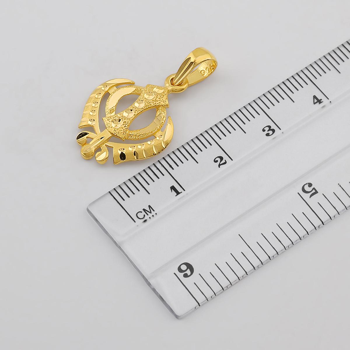 Diamond Cut Khanda Pendant