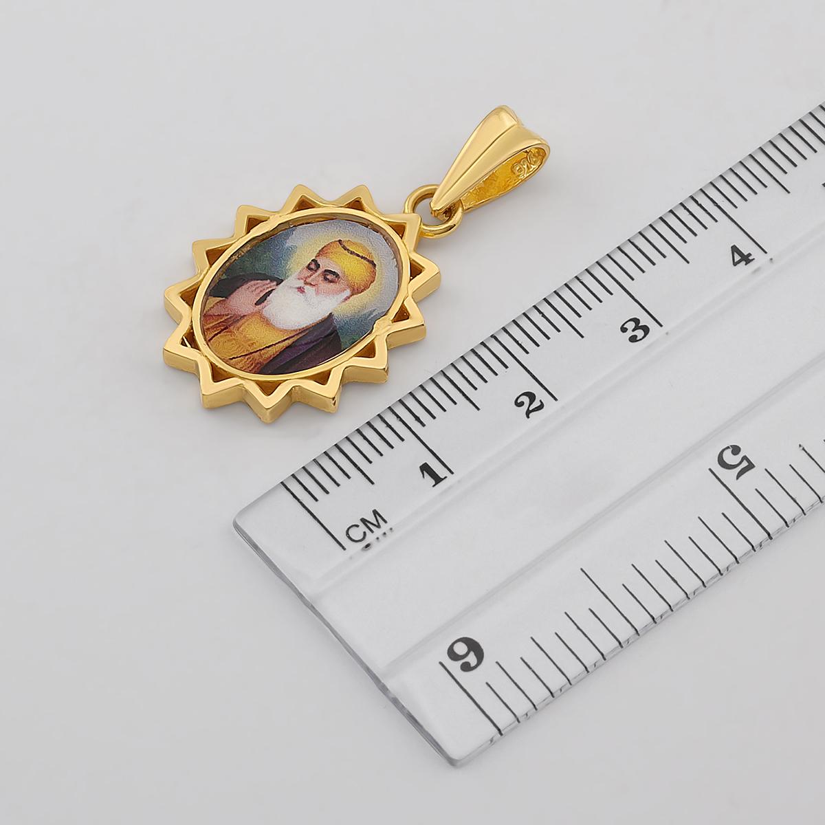 Guru Nanak Picture Pendant 22ct Gold