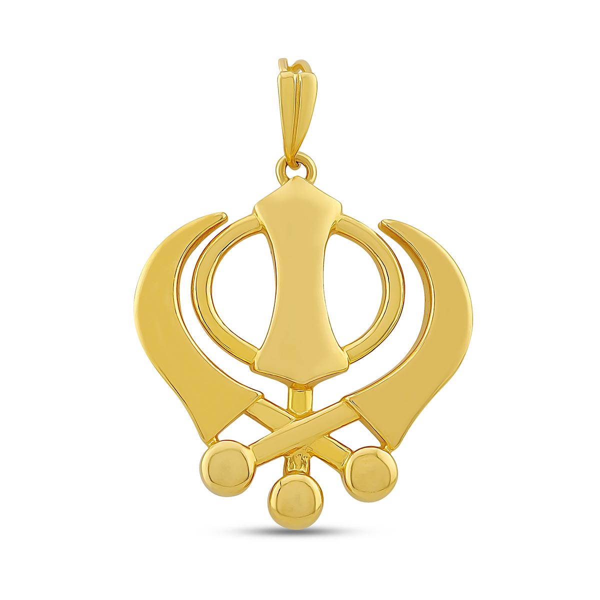 Large Solid Gold Khanda Pendant Image