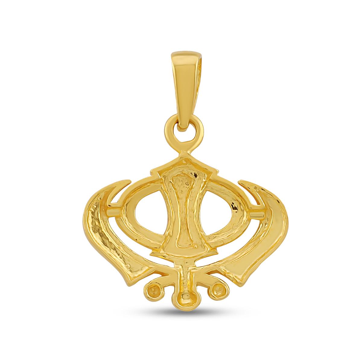 Wide Diamond Cut Khanda Pendant