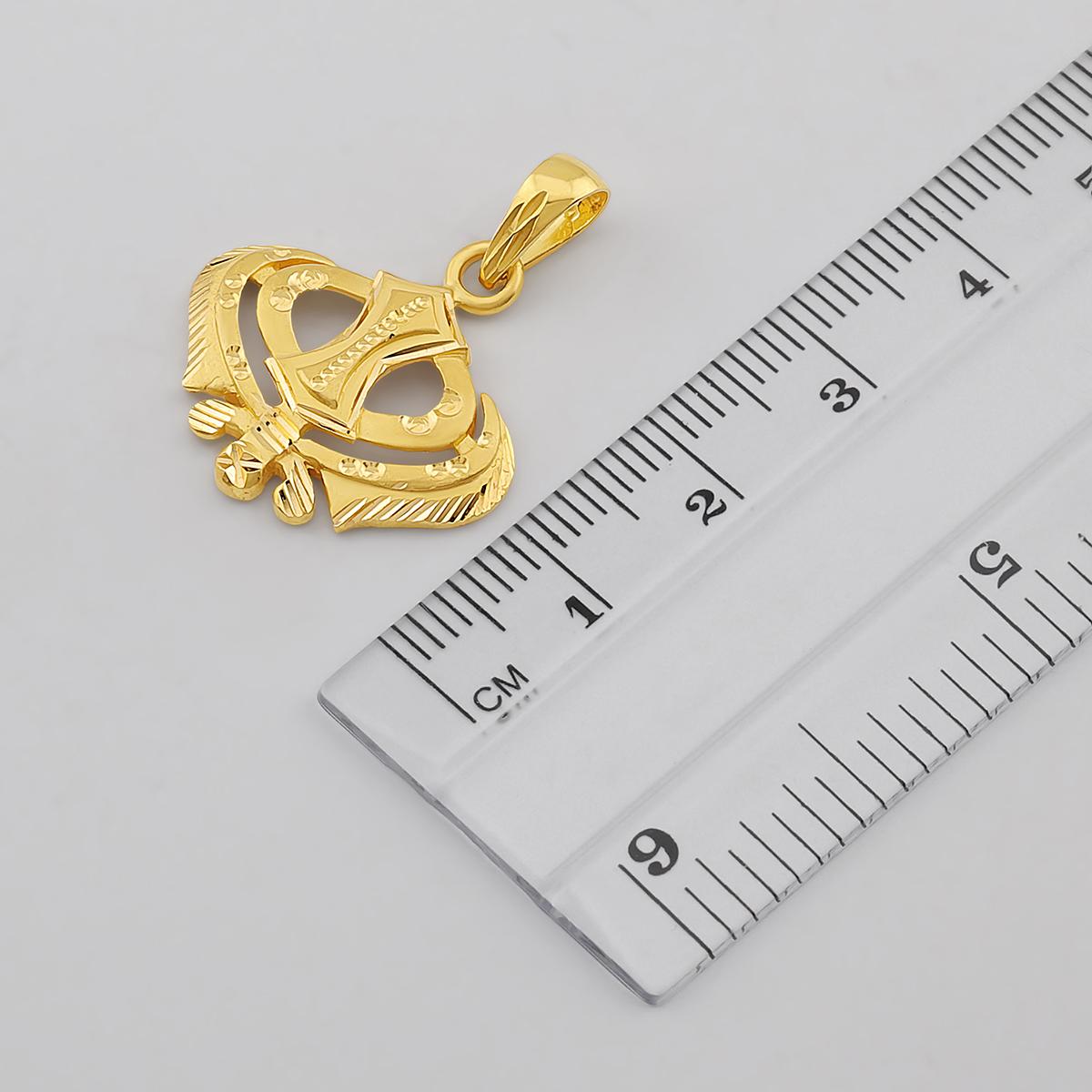 Wide Diamond Cut Khanda Pendant