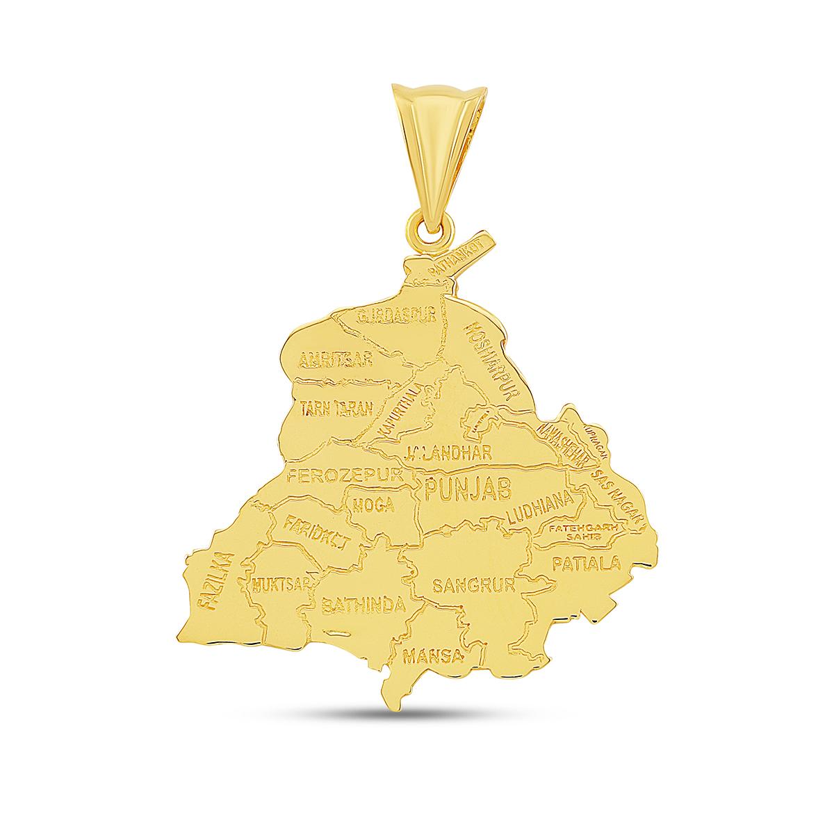 22ct Map of Punjab Pendant Image