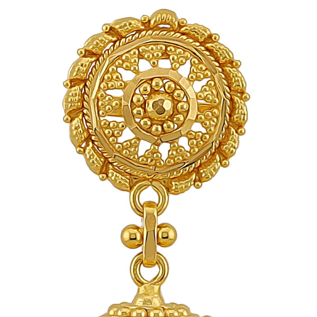 Classic 22ct Gold Bell Jhumka Earrings