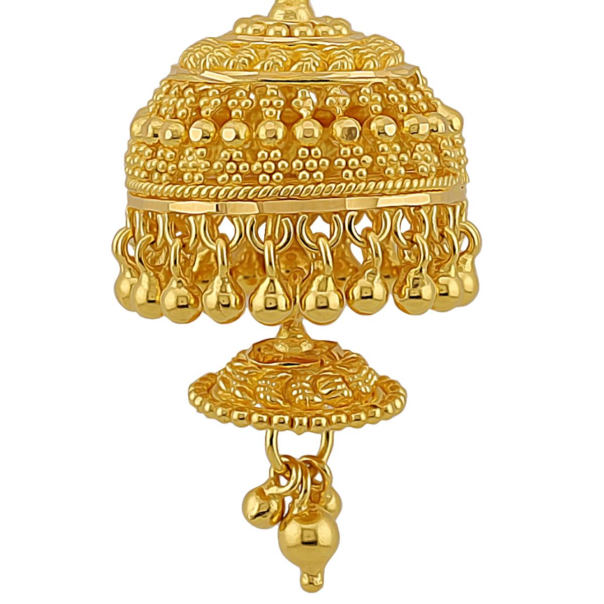 Classic 22ct Gold Bell Jhumka Earrings