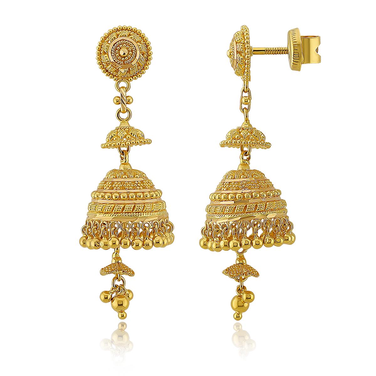 Traditional 22ct Gold Bridal Jhumkas