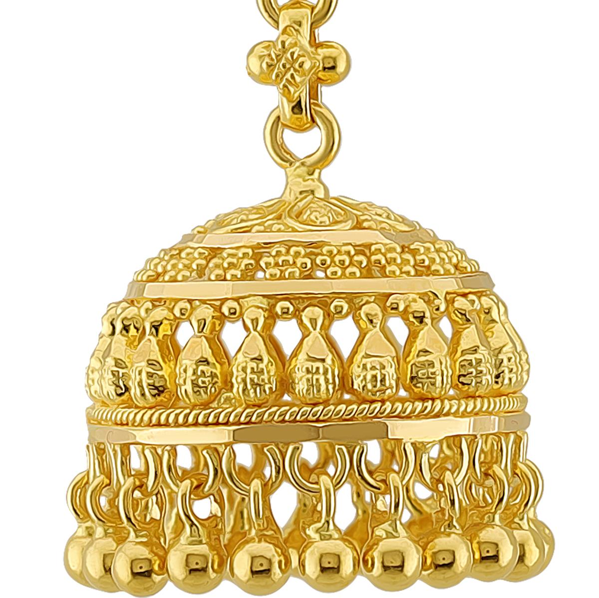 Classic 22ct Gold Bell Jhumka Earrings