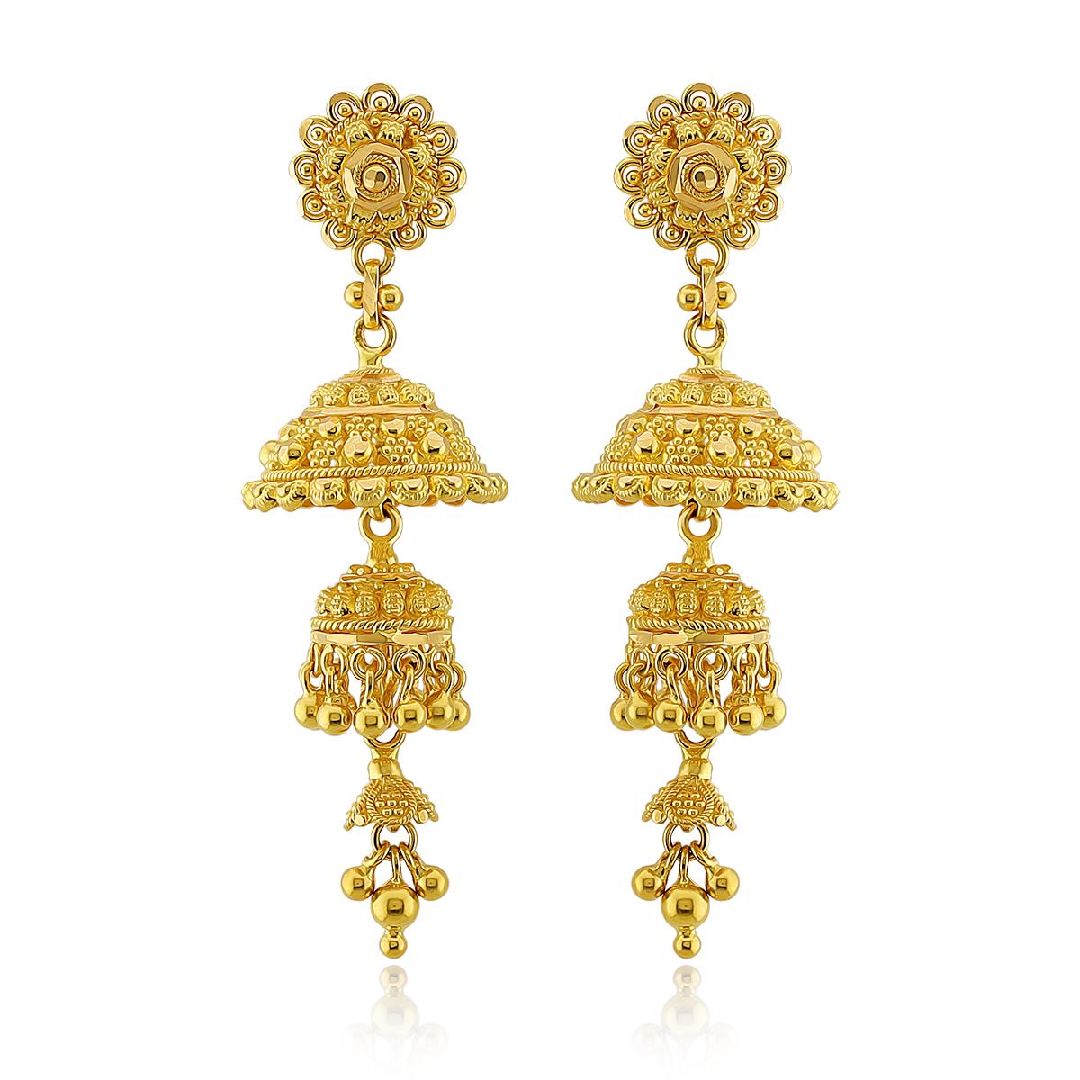 3 Layer Lightweight Jhumka Earrings Image