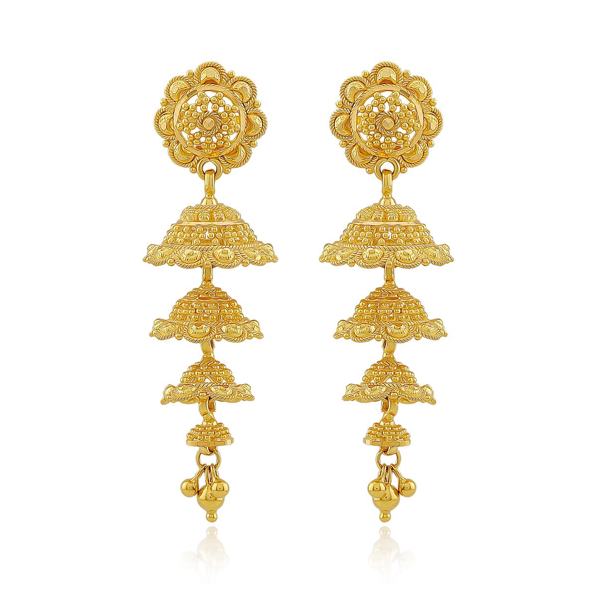 4 Layer Temple Jhumka Earrings Image