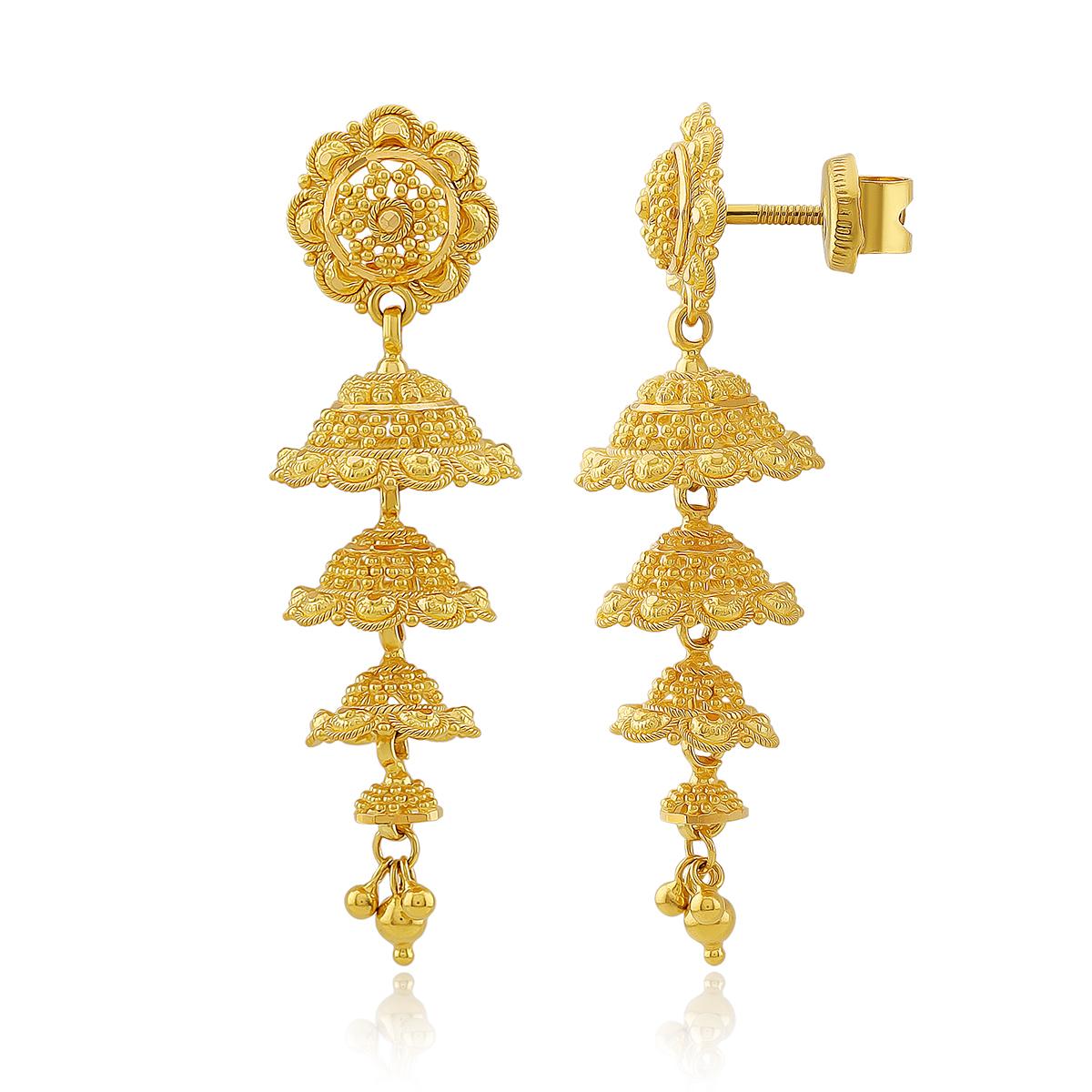 4 Layer Temple Jhumka Earrings