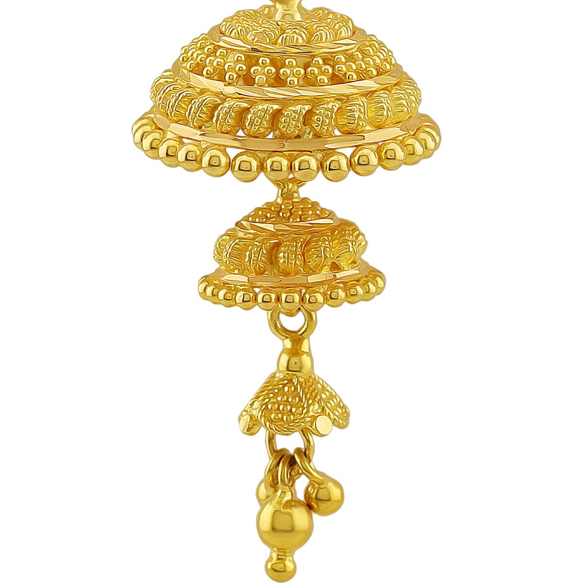 Traditional Indian Gold Jhumka Earrings
