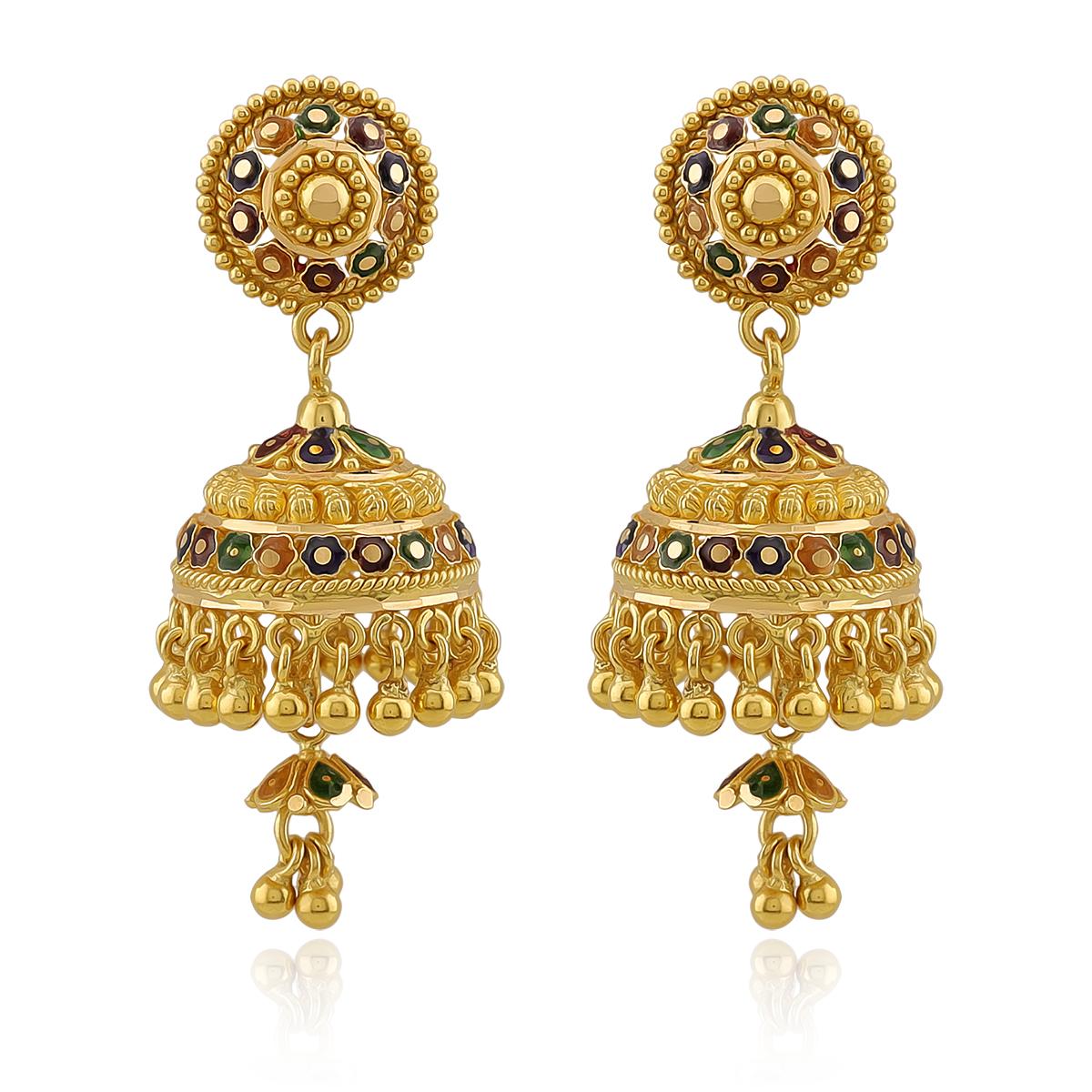 22ct Meenakari Jhumka Earrings Image