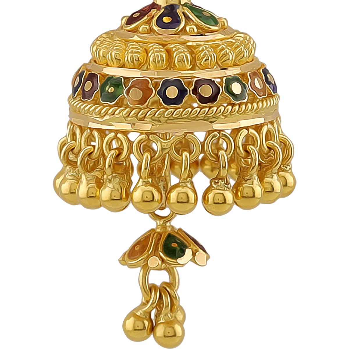 22ct Meenakari Jhumka Earrings