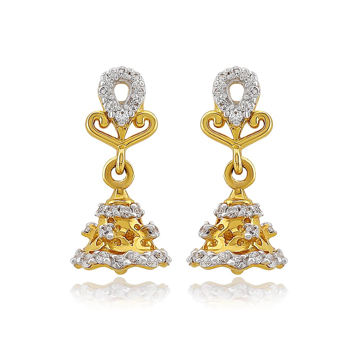 Lightweight Daily Stone Jhumka Earrings Image