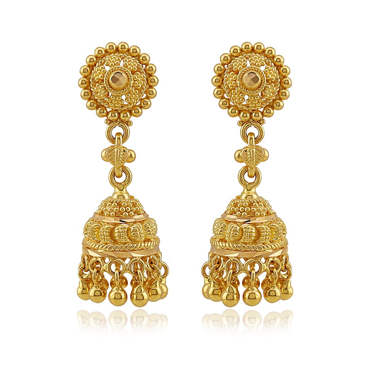 Lightweight 22ct Gold Jhumkas Image