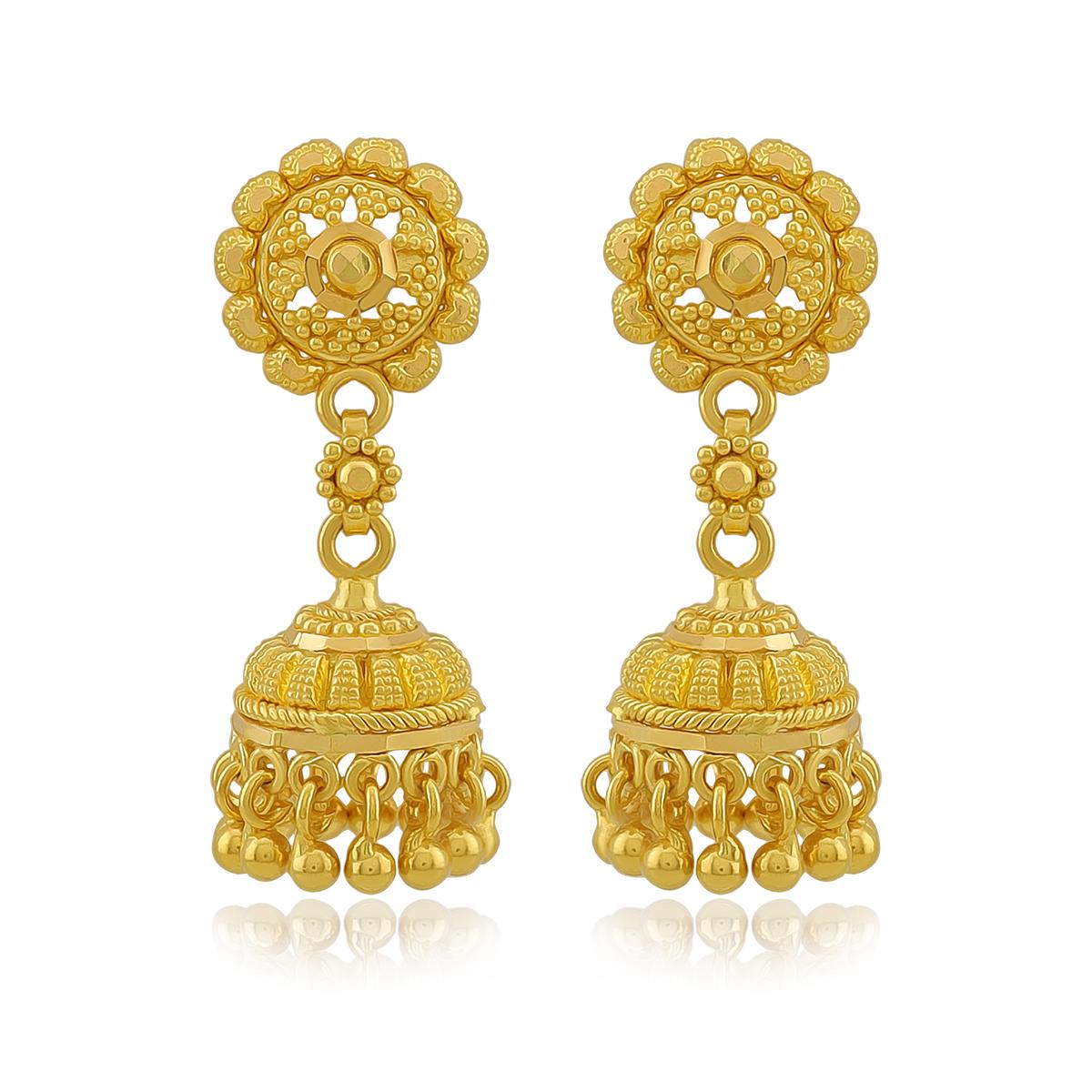 Classic 22ct Gold Bell Jhumka Earring Image